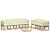 vidaXL Conjunto de Sof&aacute;s para Exterior 8 unid. Branco e Creme