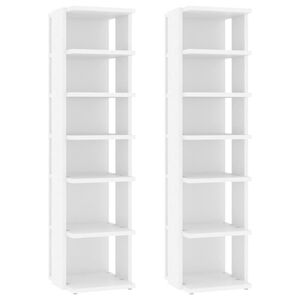vidaXL Sapateiras 2 pcs 27,5x27x102 cm derivados de madeira branco