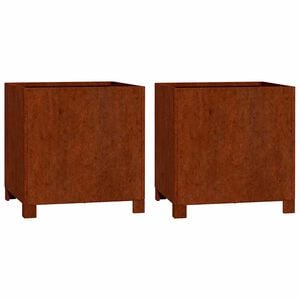 vidaXL Vasos/floreira c/ pernas 2pcs 40x40x40cm a&ccedil;o corten enferrujado