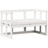 vidaXL Banco de jardim extens&iacute;vel madeira de pinho maci&ccedil;a branco