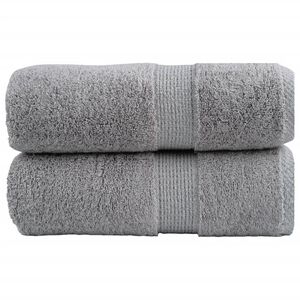 vidaXL Toalhas de rosto premium SOLUND 2 pe&ccedil;as cinza 30x30 cm 600 g/m&sup2;