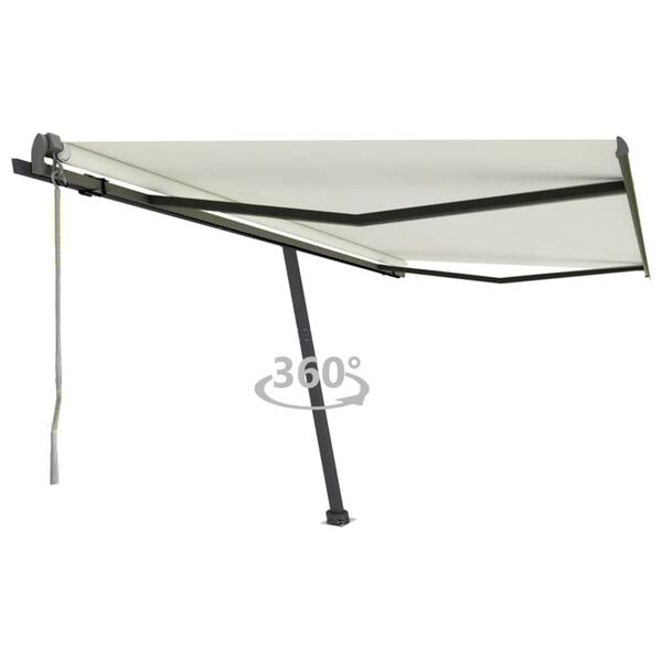 vidaXL Toldo autom&aacute;tico independente 400x350 cm cor creme