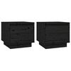 vidaXL Mesas de cabeceira 2 pcs 35x34x32 cm pinho maci&ccedil;o preto