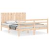 vidaXL Estrutura de cama com cabeceira 160x200 cm madeira maci&ccedil;a