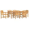 vidaXL Conjunto de jantar para jardim 7 pcs madeira de teca maci&ccedil;a
