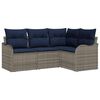 vidaXL Conjunto de Sof&aacute; de Jardim Cinzeto vime PE