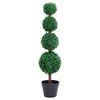vidaXL Planta artificial buxo em forma de esfera com vaso 90 cm verde