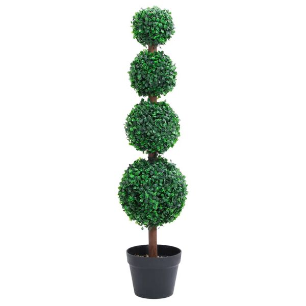 vidaXL Planta artificial buxo em forma de esfera com vaso 90 cm verde