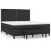 vidaXL Cama com molas/colch&atilde;o 180x200 cm couro artificial preto
