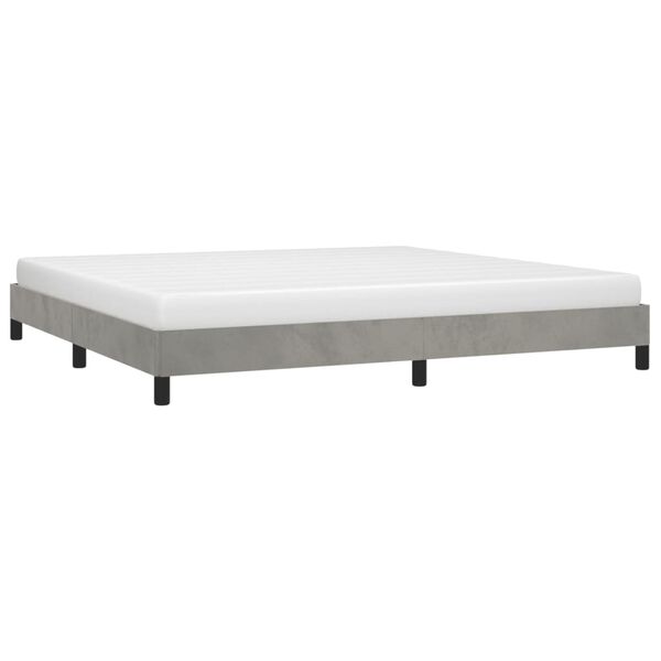 vidaXL Estrutura de cama sem colch&atilde;o 200x200 cm veludo cinzento-claro