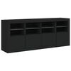 vidaXL Aparador com luzes LED 163x37x67 cm preto