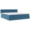 vidaXL Cama com Armazenamento Azul Escuro 200 x 200 cm Veludo
