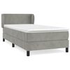 vidaXL Cama com molas/colch&atilde;o 100x200 cm veludo cinza-claro