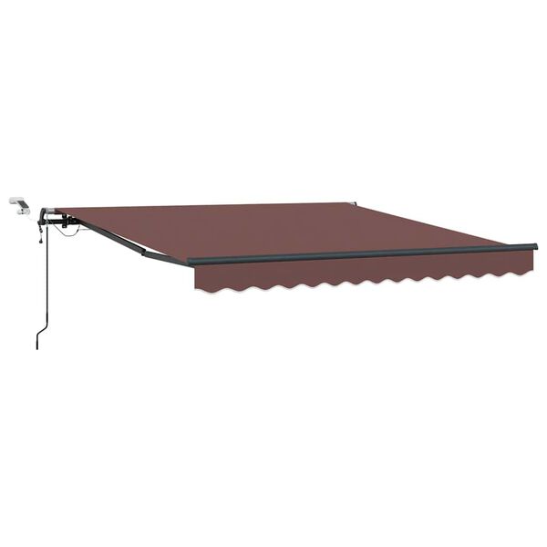vidaXL Toldo retr&aacute;til autom&aacute;tico com luzes LED 300x250 cm castanho