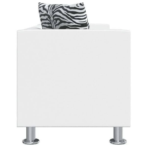 vidaXL Sofá de 3 lugares couro artificial branco