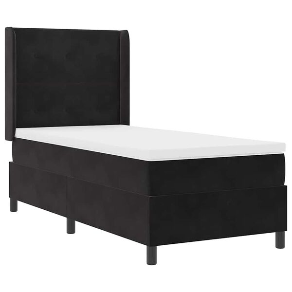 vidaXL Cama Box com cabeceira Preto 80 x 200 cm Veludo