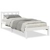 vidaXL Cama extra longa sem colchão 100x220 cm pinho maciço branco