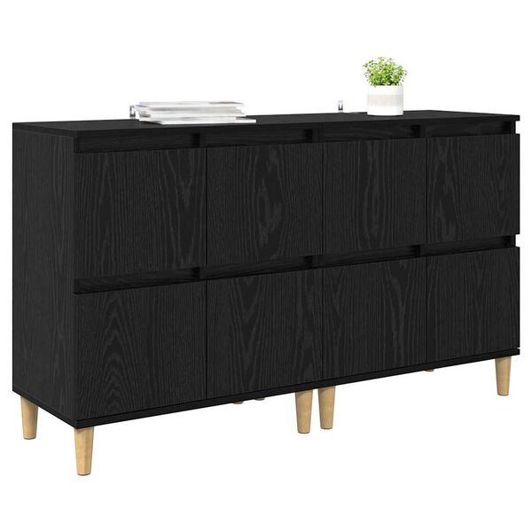 vidaXL Aparadores 2 pcs Carvalho Preto 60 x 35 x 70 cm