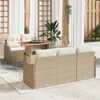 vidaXL Conjunto de Sof&aacute; de Jardim 6 pcs Bege Rattan Sint&eacute;tico