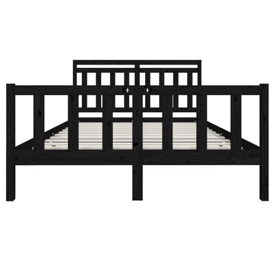 vidaXL Estrutura de cama 160x200 cm madeira maciça preto