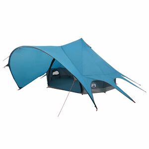 vidaXL Tenda Teepee para 3 Pessoas Azul e Cinza 312 x 312 x 197 cm