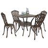 vidaXL Conjunto de Mesa de Jardim 5 pcs Bronze Alum&iacute;nio Fundido