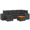 vidaXL 7 pcs conjunto de sof&aacute;s p/ jardim c/ almofad&otilde;es vime PE preto