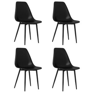 vidaXL Cadeiras de jantar 4 pcs PP preto