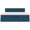 vidaXL Estrutura de cama otomana com colch&atilde;o 160x200 cm azul escuro