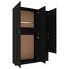 vidaXL Roupeiro 3 portas 120x50x180 cm contraplacado preto