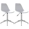 vidaXL Cadeiras de jantar girat&oacute;rias 2 pcs PP branco