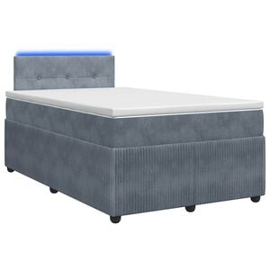 vidaXL Cama box spring com colch&atilde;o Cinzento-Escuro 120 x 190 cm Veludo