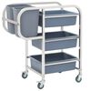 vidaXL Carrinho de cozinha com recipientes de pl&aacute;stico 82x43,5x93 cm