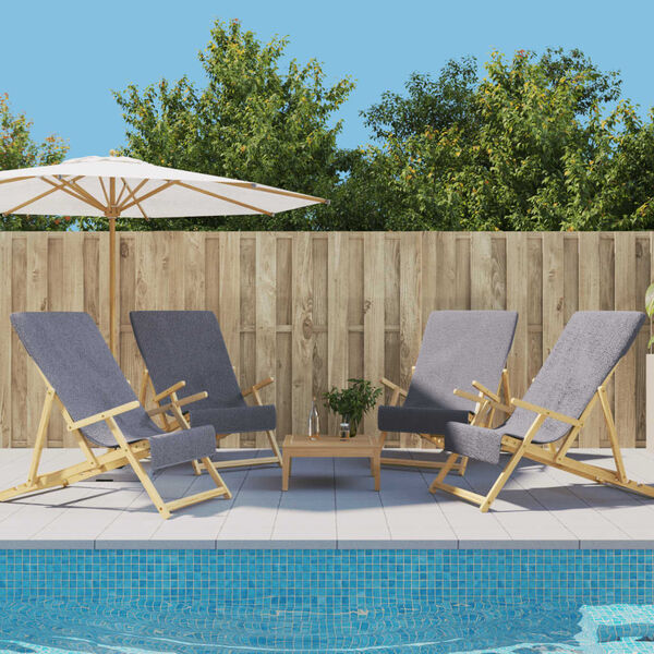 vidaXL Toalhas de praia 4 pcs 60x135 cm tecido 400 GSM antracite