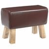 vidaXL banco 60 x 30 x 45 cm Couro Verdadeiro Marrom Escuro