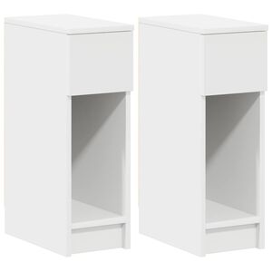 vidaXL Mesas de cabeceira com gaveta 2 pcs 20x36x60 cm branco