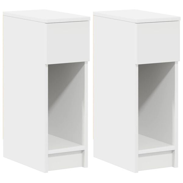 vidaXL Mesas de cabeceira com gaveta 2 pcs 20x36x60 cm branco