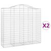vidaXL Cestos gabi&atilde;o arqueados 2pcs 200x50x180/200cm ferro galvanizado
