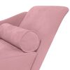 vidaXL Chaise longue com almofadões veludo rosa