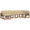 vidaXL Conjunto de Sof&aacute;s para Exterior 7 pcs Natural e Bege