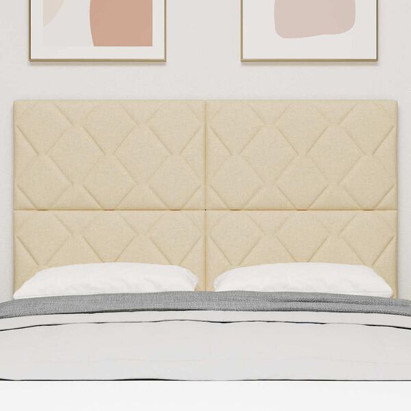 vidaXL Cabeceira com cabeceira Creme 160 cm Couro Sint&eacute;tico