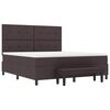 vidaXL Cama Box com colch&atilde;o Marrom Escuro 180 x 200 cm tecido