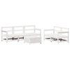 vidaXL 6 pcs conjunto sof&aacute;s de jardim madeira de pinho maci&ccedil;a branco