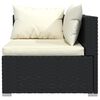 vidaXL 5 pcs conjunto lounge de jardim c/ almofad&otilde;es vime PE preto