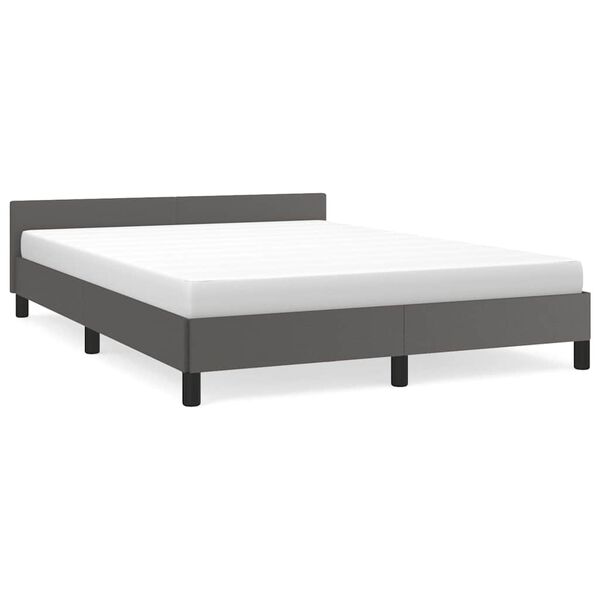 vidaXL Estrutura cama c/ cabeceira sem colch&atilde;o 140x190 cm cinzento