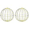 vidaXL Bola com 320 LEDs 2 pcs Branco quente 50 cm Metal