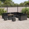 vidaXL Conjunto de Sof&aacute; de Jardim 13 pcs Preto vime PE