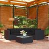 vidaXL 5 pcs conjunto lounge de jardim c/ almofadões vime PE preto