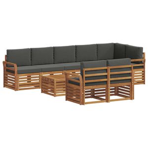vidaXL Conjunto de Sof&aacute;s para Exterior 9 unid. Natural e Antracite
