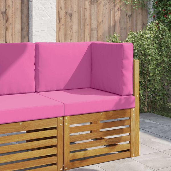 vidaXL Almofada para Sof&aacute; Externo 3 pcs Rosa Poli&eacute;ster